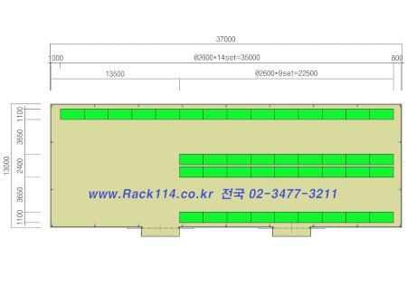 150 평 창고내 랙 배치도 및 보관량 썸네일