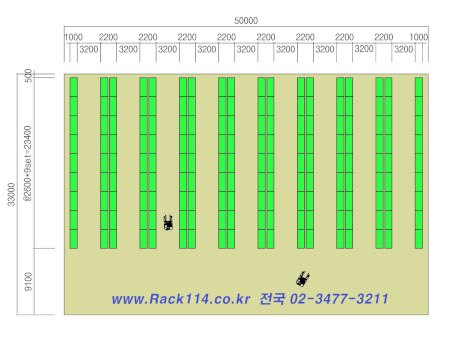 500평 창고내 랙 배치도 및 보관량 썸네일