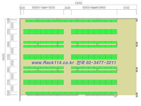 550평 창고내 랙 배치도 및 보관량 썸네일